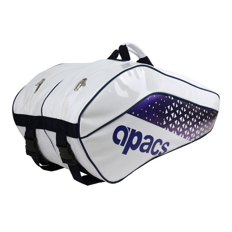 Apacs Deluxe Double Compartment Racket Bag D2803XL - White/Blue