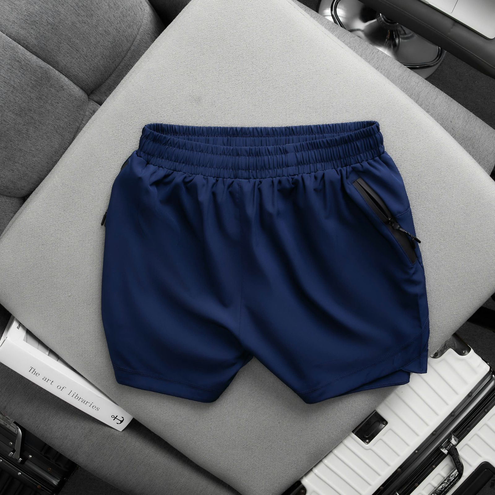 PLAIN TWO LAYERED SHORTS.