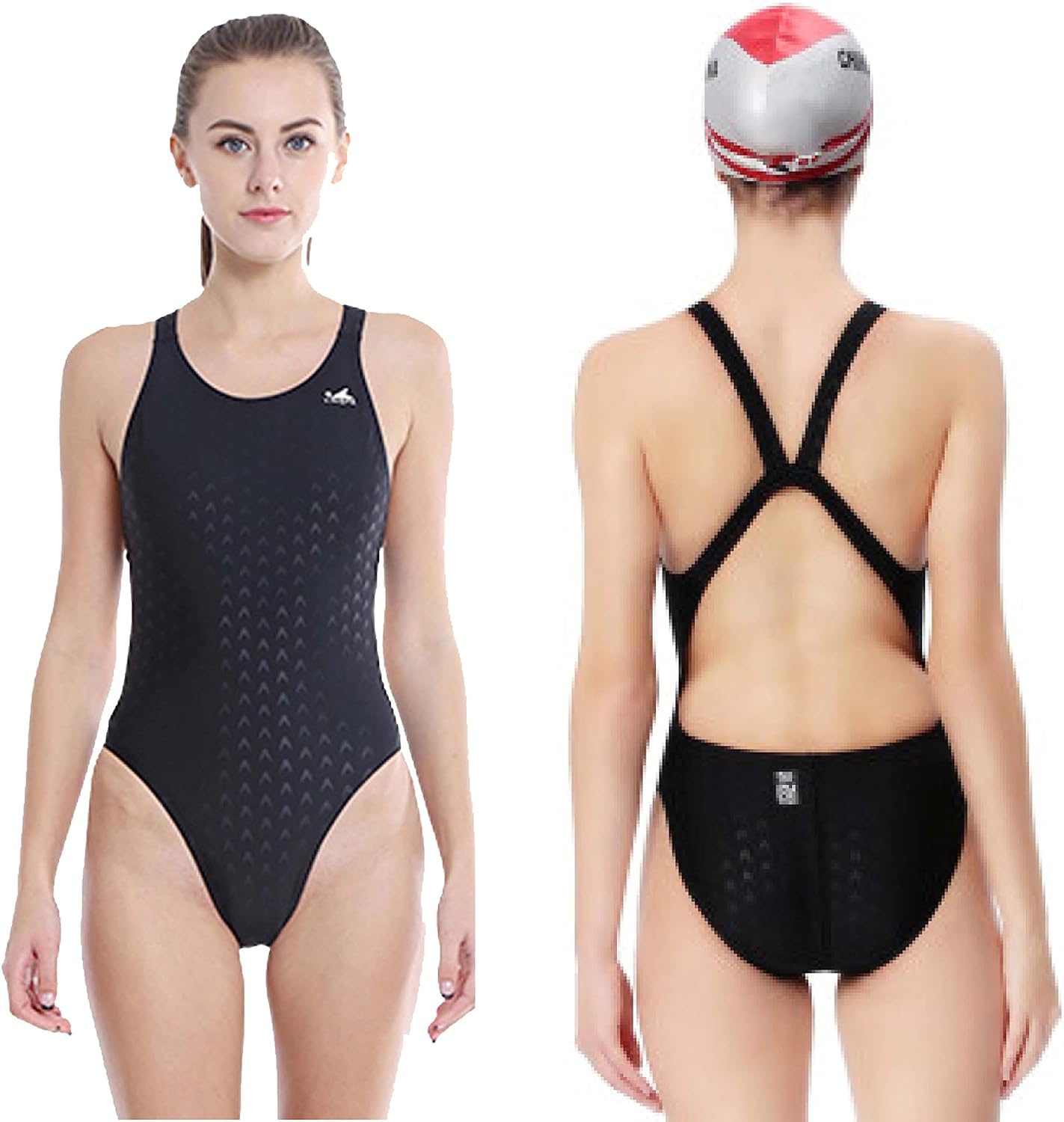 YING FA Shark Scale /  Knee Skin Technical Swimsuit.